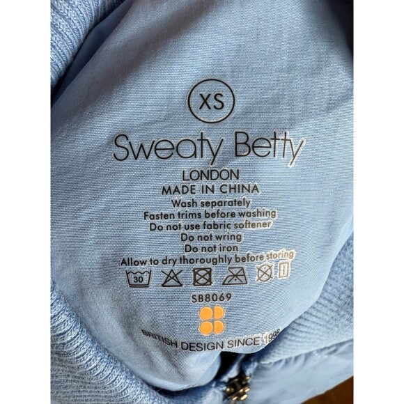 Sweaty Betty Blue Harley Quilted Zipper Front Jacket Coat XS - Picture 8 of 11